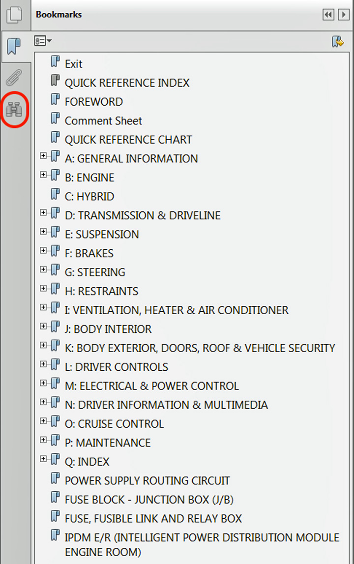 Where Do I Find Other Types Of Information In Nissan/INFINITI?